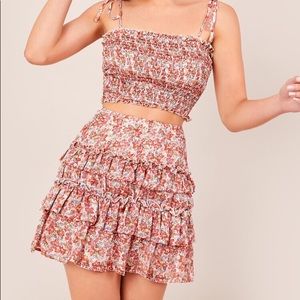 two piece outfit top&skirt